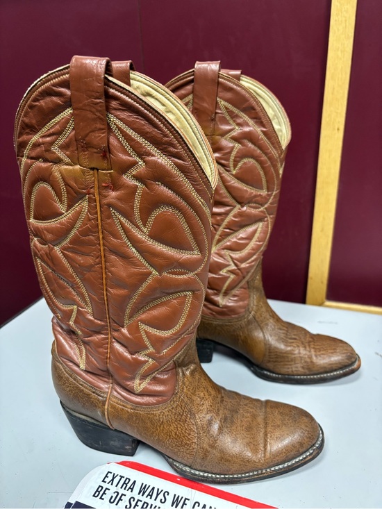 La Gran Bota Shoes - La Gran Bota Brown Leather Western Cowboy Boots | Men’s Size 8.5 Women Size 10
